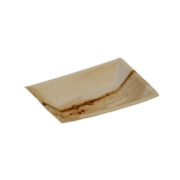Assiette biodégradable rectangulaire en palmier 25 x 17 cm (x25) Crokus