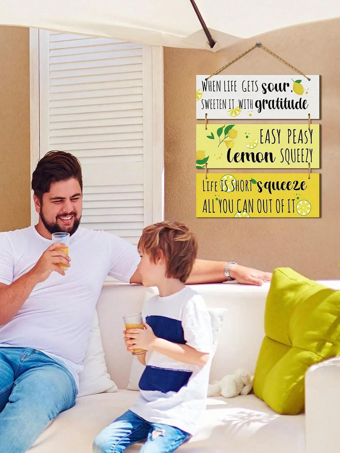 Ensemble de Planche de Cuisine Citron d'té - Décor Rustique de Ferme pour une Ambiance Frache